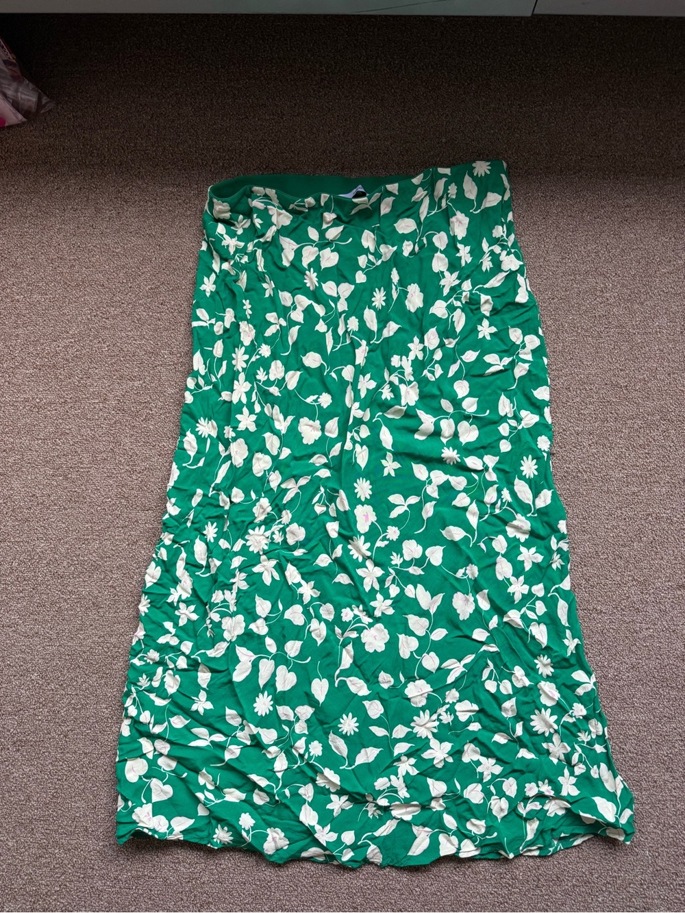 Mango Green Floral Maxi Skirt